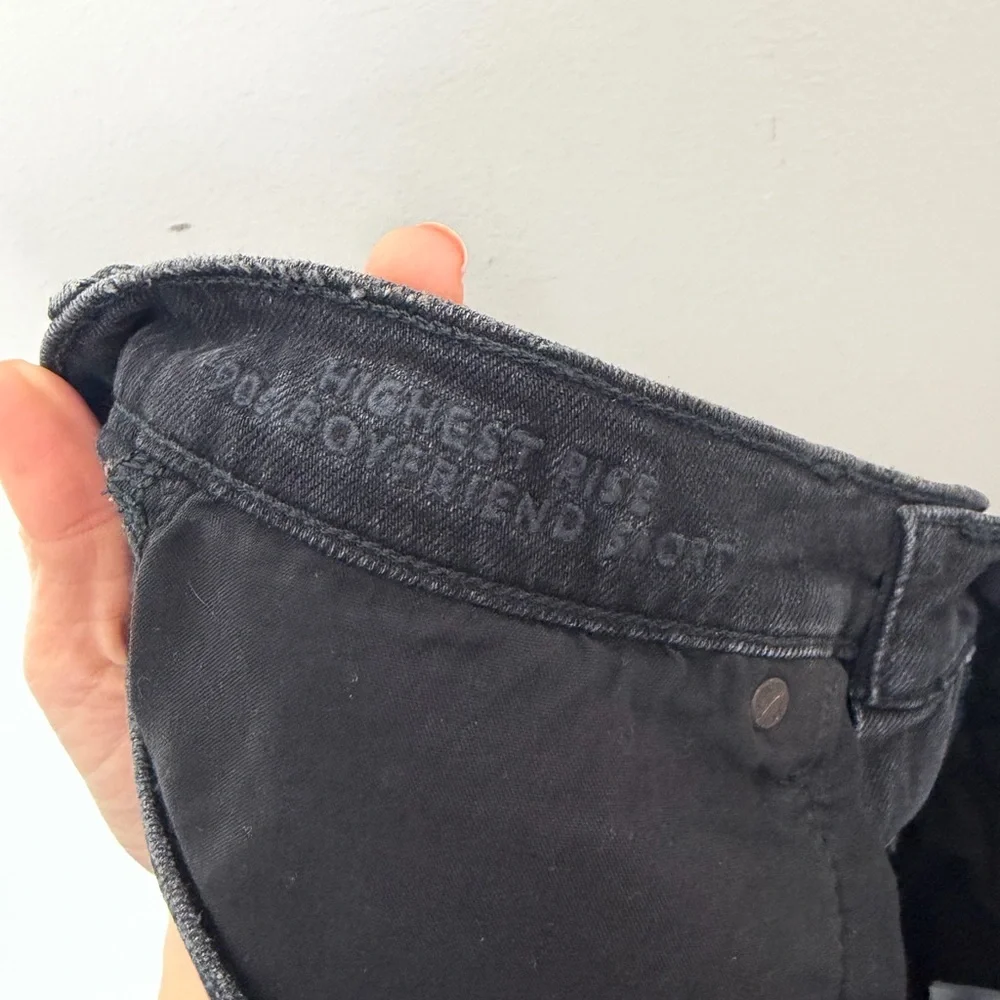 NEW American Eagle AE 90s High Rise Boyfriend Black Denim Jean Shorts